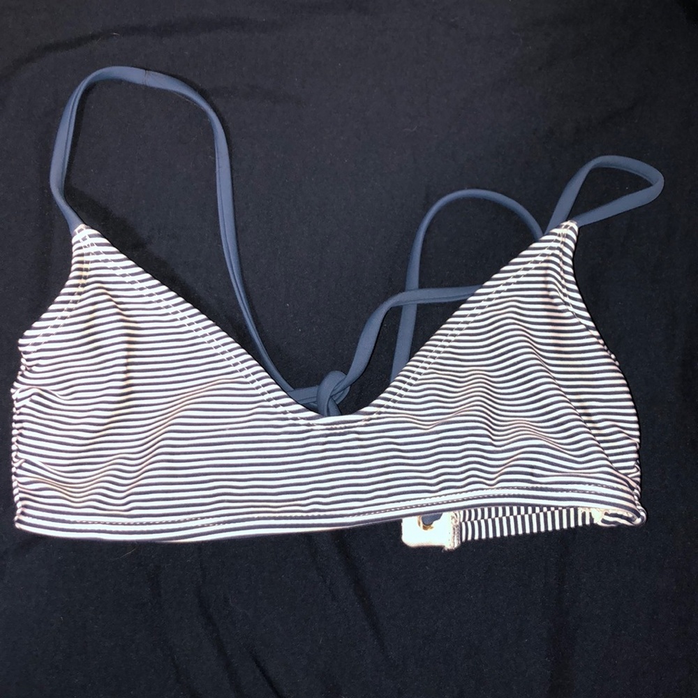 striped bikini top